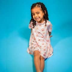 Vestido Bell Monster Cloud coral para niñas de 1 año a 7años