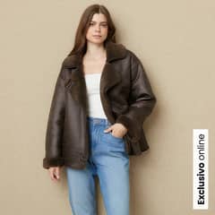 BASEMENT - Chaqueta Ovejera Mujer Oversize