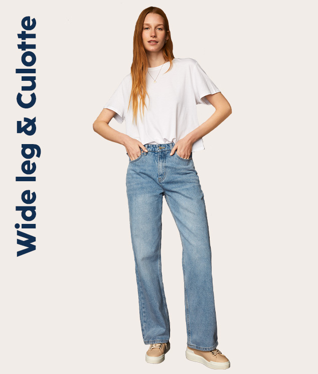 Jeans Wide Leg Culotte para mujer