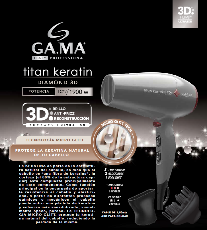 Gama Diamond Titán Keratin 3D | Falabella.com